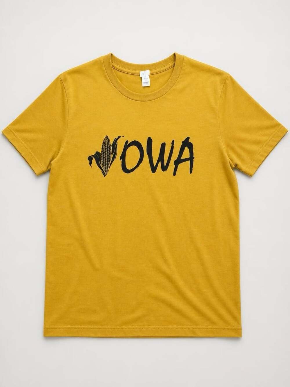 university of Iowa Corn Graphic T Shirt Large Mustard Gold Football Farm Unisex